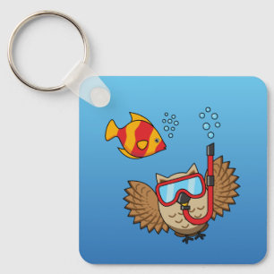 Schnorchelmaske und tropische Fische Schlüsselanhänger