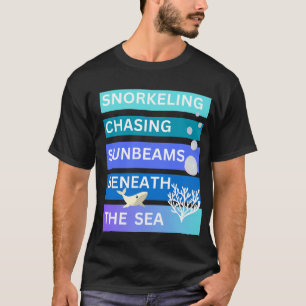 Schnorcheln beim Verfolgen von Sonnenstrahlen unte T-Shirt