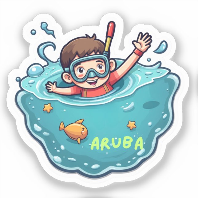 Schnorcheln in Aruba Aufkleber (Vorderseite)