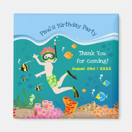 Schnorcheln mit tropischen Fischen Junge Geburtsta Magnet