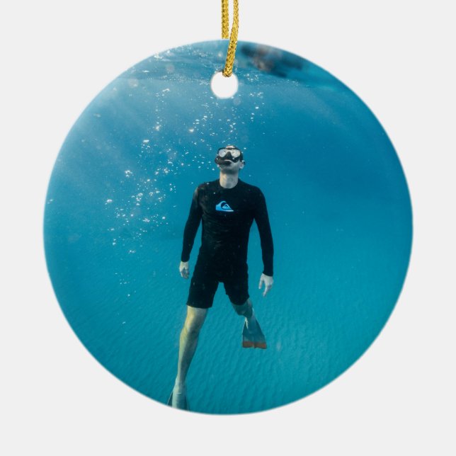 Schnorcheln Personalisiertes Foto Keramik Ornament (Vorne)