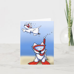 Schnorcheln Westies KiniArt Note Card Karte