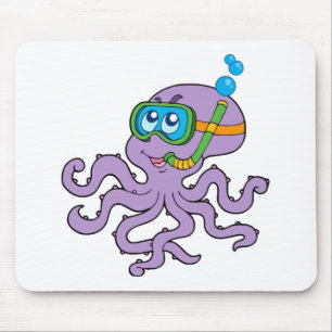 Schnorchelnde Krake Mousepad