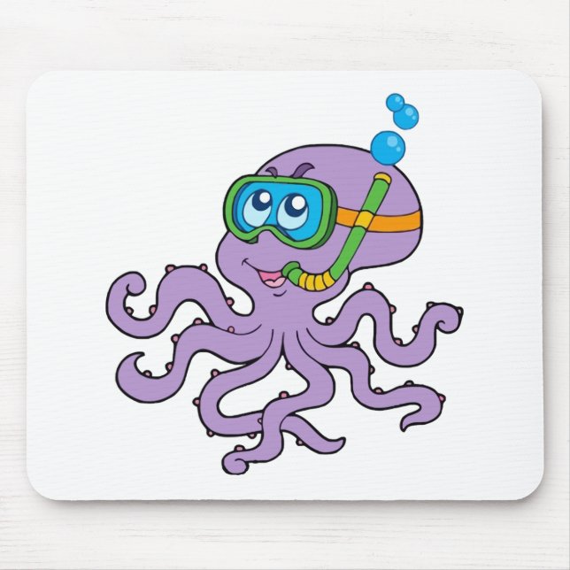Schnorchelnde Krake Mousepad (Vorne)