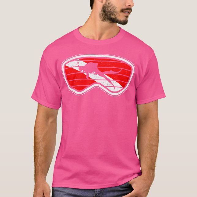 Schnorcheltauchen Schnorchel Schneeschuhe Flag Div T-Shirt (Vorderseite)