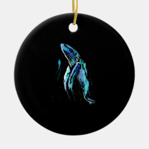 Schnorchler Buckelwal Schwimmen Tauchgeschenk Keramik Ornament