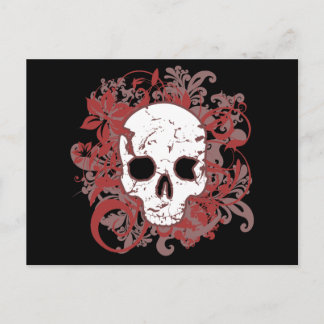 Schnörkel Skull Postkarte