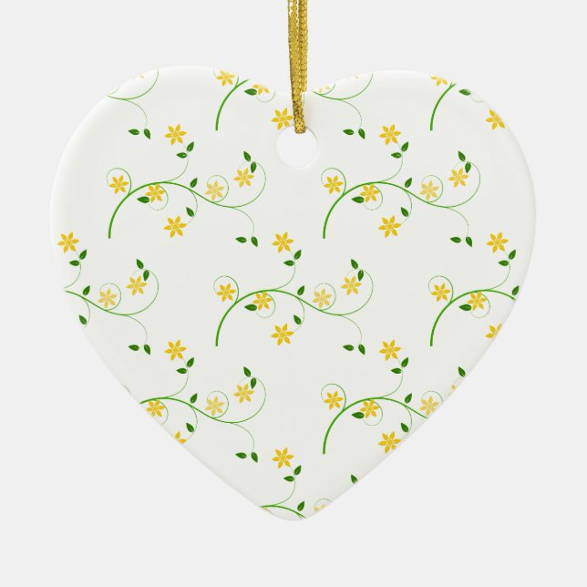 Schnörkel und Blume Keramik Ornament (Vorne)