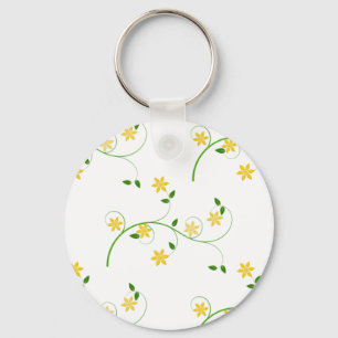 Schnörkel und Blume Schlüsselanhänger