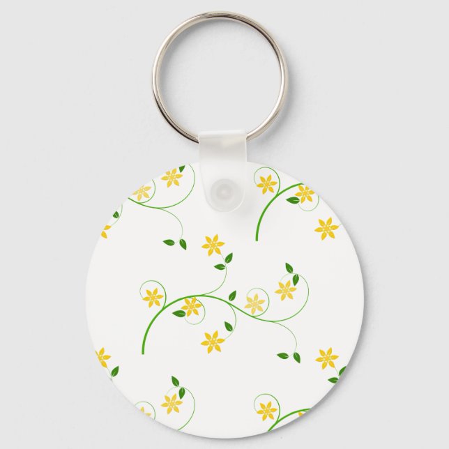 Schnörkel und Blume Schlüsselanhänger (Vorderseite)