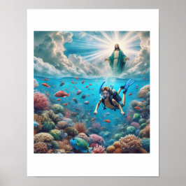 Schnorkeler findet himmlische Stelle Poster