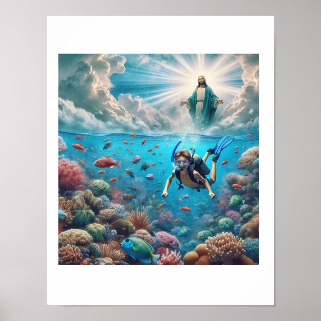 Schnorkeler findet himmlische Stelle Poster (Vorne)