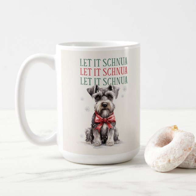 Schnuazer Funny Dog Pub Weihnachtskaffee Tasse (Mit Donut)