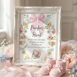 Schnuller Jagd Baby Shower Spiel Schild
