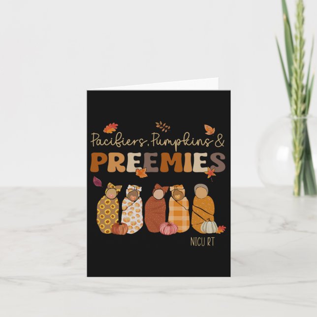 Schnullers Pumpkins Preemies Nicu Rt Fall Thanksgi Karte (Vorderseite)