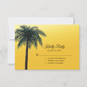 Schnur beleuchtet Palme goldenes UAWG RSVP Karte