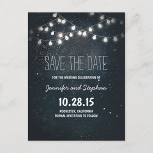 Schnur beleuchtet Save the Date mit starry Ankündigungspostkarte