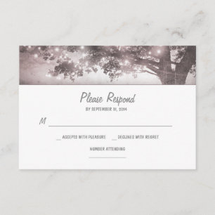 Schnur beleuchtet UAWG-Karte Hochzeit des Baums RSVP Karte