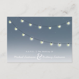 Schnur des Licht-Abends im FreienWedding R.S.V.P. RSVP Karte