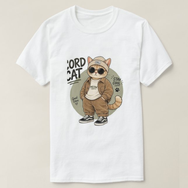 Schnur Katze T-Shirt (Design vorne)