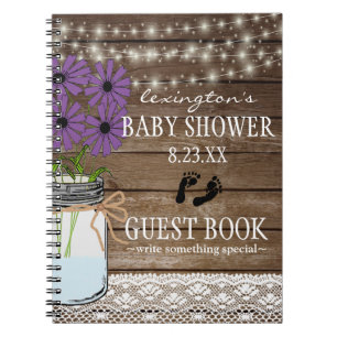 Schnur Licht-lila Baby-DuscheGuestbook Notizblock
