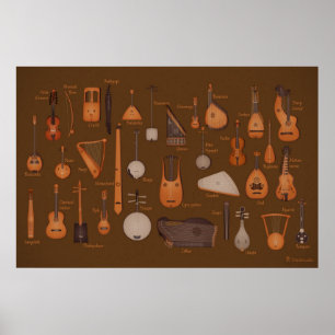 Schnur-Musikinstrumente Poster