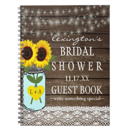 Schnur von Licht-Sonnenblume-BrautpartyGuestbook Notizblock