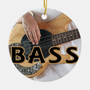 Schnurbaßhände des Bass-Spieler-Textes vier Keramikornament