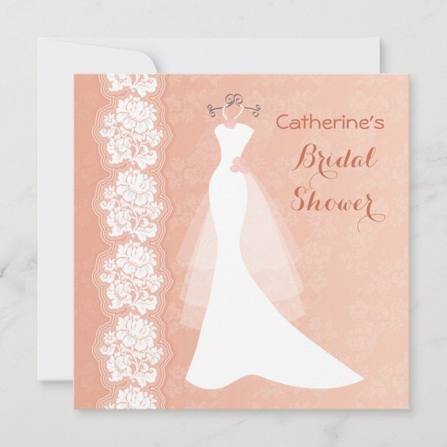 Schnüren Sie sich, Hochzeitskleid auf Einladung (Vorderseite)