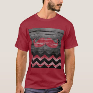 Schnurrbart Chevron Vintage Holz #5 T-Shirt