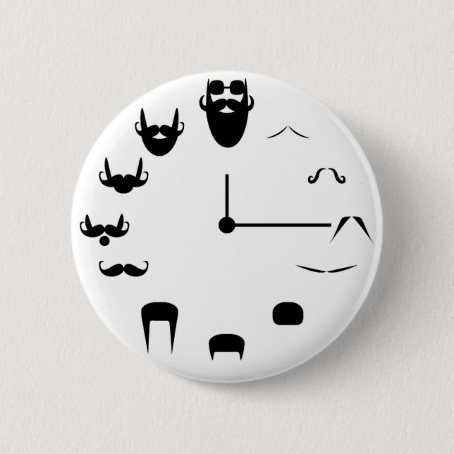 Schnurrbart Clockface Button (Vorderseite)