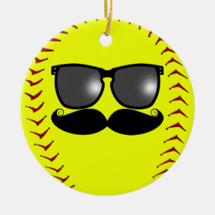 Schnurrbart Fastpitch Softball-Verzierung Keramikornament