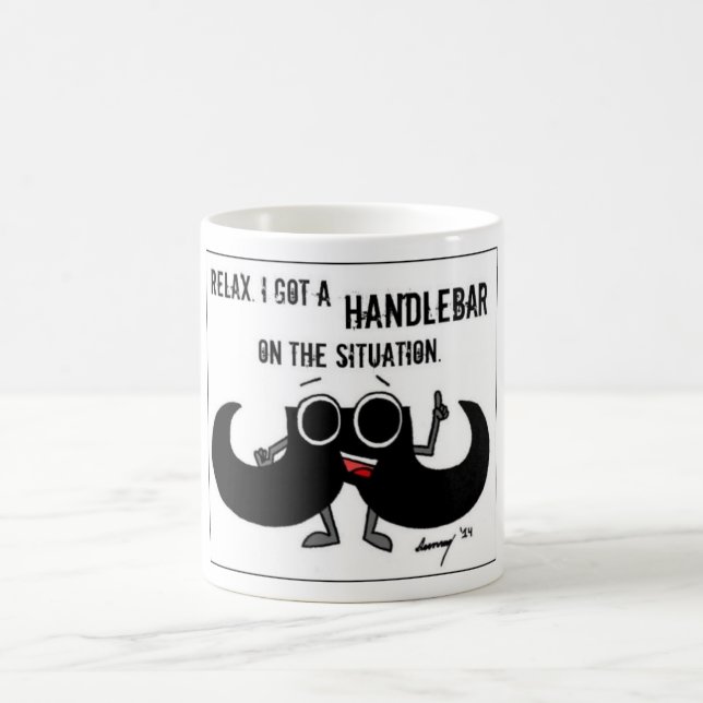 Schnurrbart "GOT eine LENKSTANGE AUF der Kaffeetasse (Mittel)