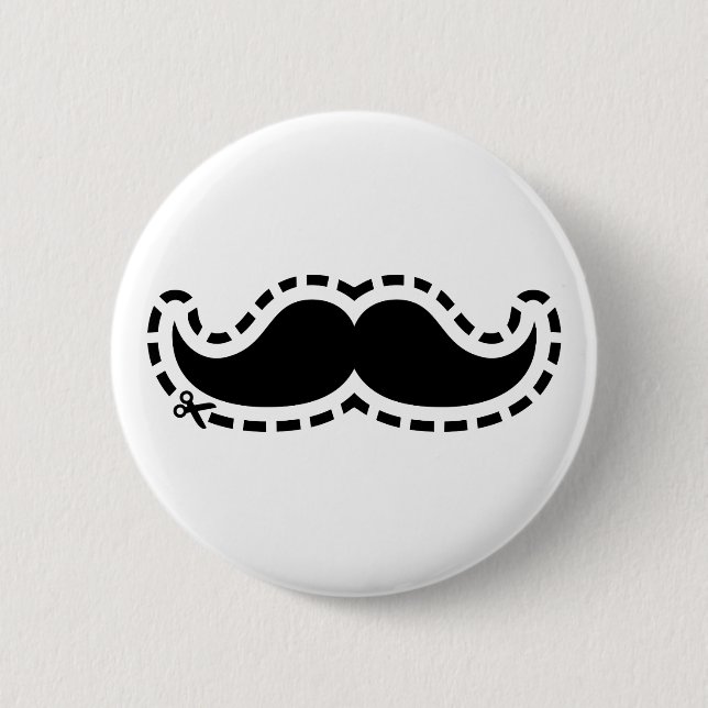 Schnurrbart herausgeschnitten button (Vorderseite)