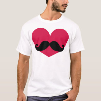 Schnurrbart-Herz T-Shirt