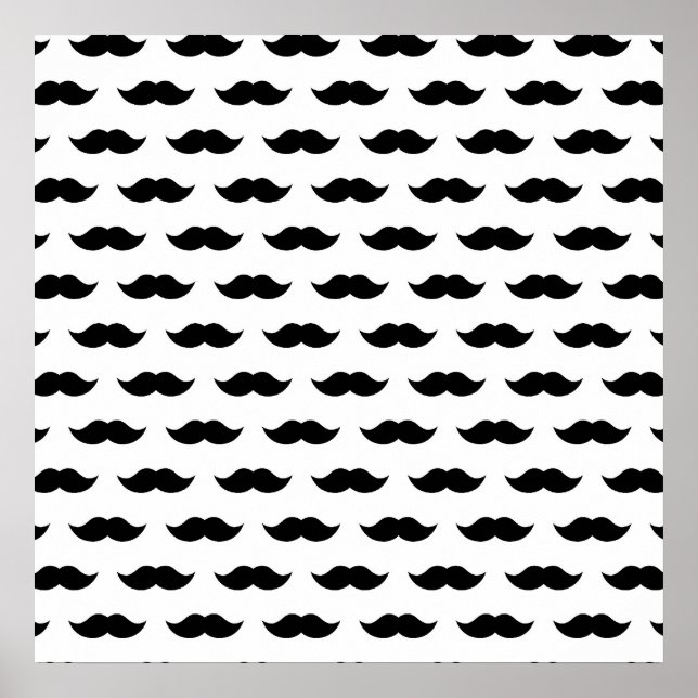 Schnurrbart Hintergrund schwarz Poster (Vorne)