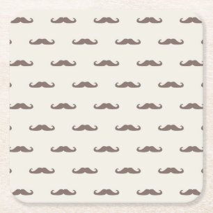 Schnurrbart-Hipster-Muster 3 Rechteckiger Pappuntersetzer