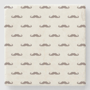 Schnurrbart-Hipster-Muster 3 Steinuntersetzer