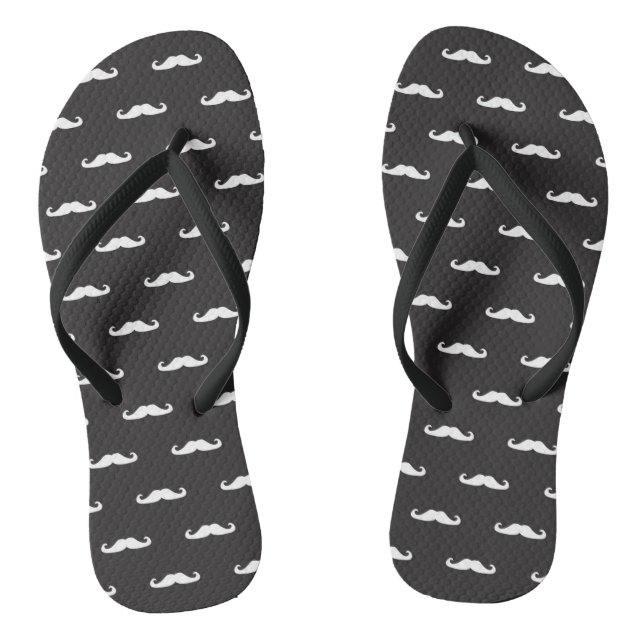 Schnurrbart-Hipster-Muster Flip Flops (Fußbett)