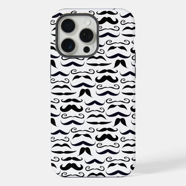 Schnurrbart-Hipster-Muster iPhone Hülle (Rückseite)