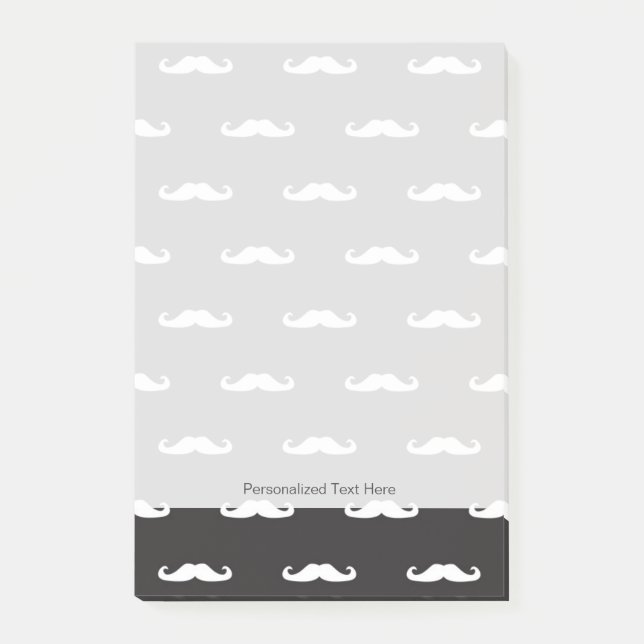 Schnurrbart-Hipster-Muster Post-it Klebezettel (Vorderseite)