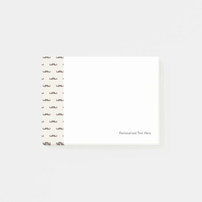 Schnurrbart-Hipstermuster 3 Post-it Klebezettel (Vorderseite)