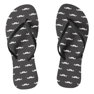 Schnurrbart-Hipstermuster Flip Flops