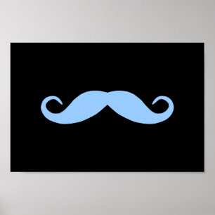 Schnurrbart in Schwarz mit Farbwahl Poster