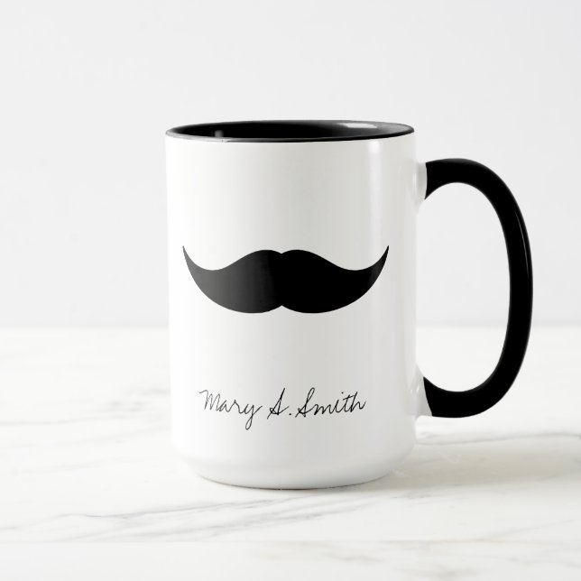 Schnurrbart-individueller Name Tasse (Rechts)