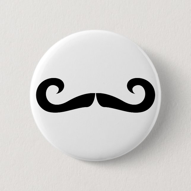 Schnurrbart-Knopf Button (Vorderseite)