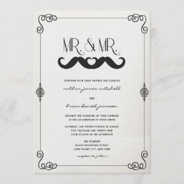 Schnurrbart-Liebe-Herr u. Herr Vintage Paper Gay Einladung