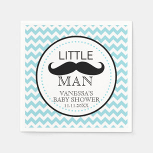 Schnurrbart Lil kleiner Mann-Babyparty-Thema-Junge Serviette
