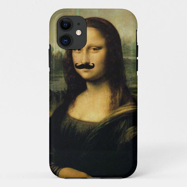 Schnurrbart Mona Lisa Case-Mate iPhone Hülle (Rückseite)