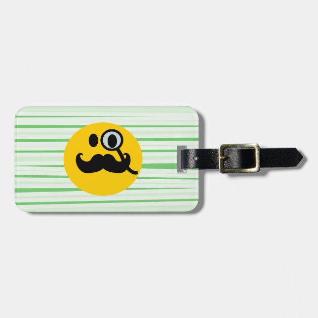 Schnurrbart Monocle Gepäckanhänger (Vorderseite horizontal)